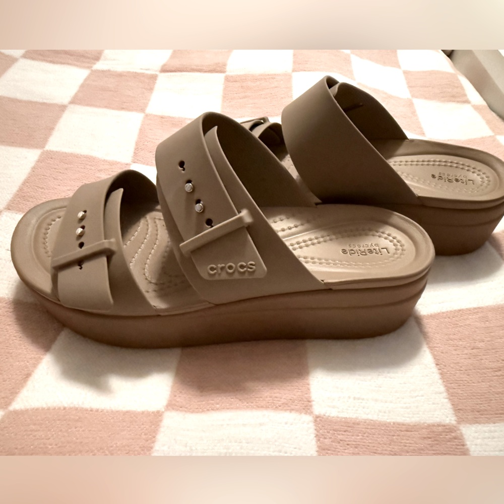 Brooklyn Buckle CROCS Wedge Sandals